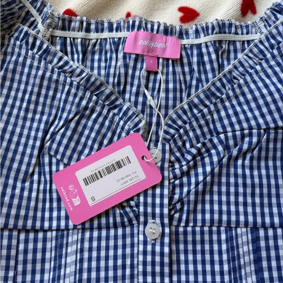 Edikted Dorothie Gingham Button Up Top new with tags Edikted top - Picture 2 of 4